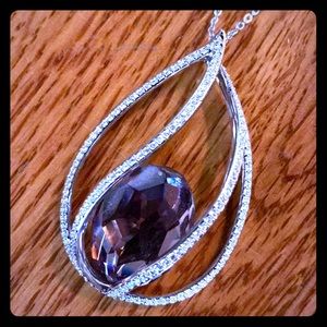 SWAROVSKI Megan Blush Crystal Pendant Necklace EUC